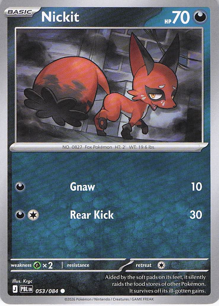 Pokemon TCG - Nickit 053/084 Pitch Black NM