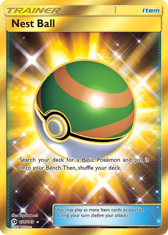 Nest Ball (Secret) 158/149 Secret Rare SM Base Set Pokemon NM