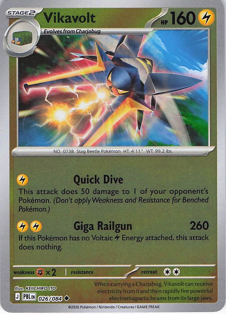 Pokemon TCG - Vikavolt 026/084 Pitch Black Reverse Holo NM