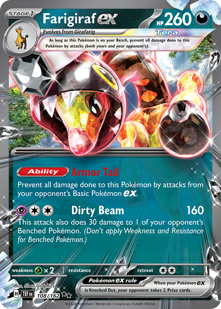 Farigiraf ex 108/162 Double Rare Temporal Forces Pokemon Near Mint