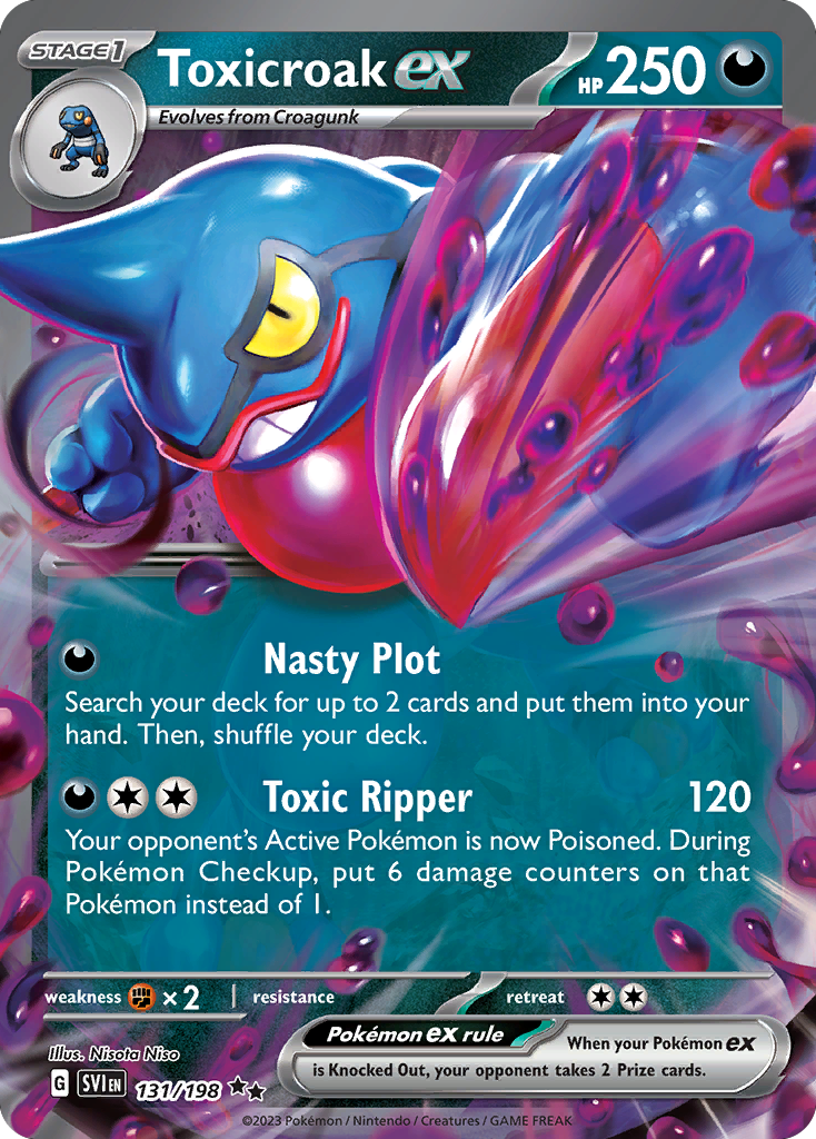 Toxicroak ex 131/198 Double Rare Scarlet & Violet Pokemon Near Mint