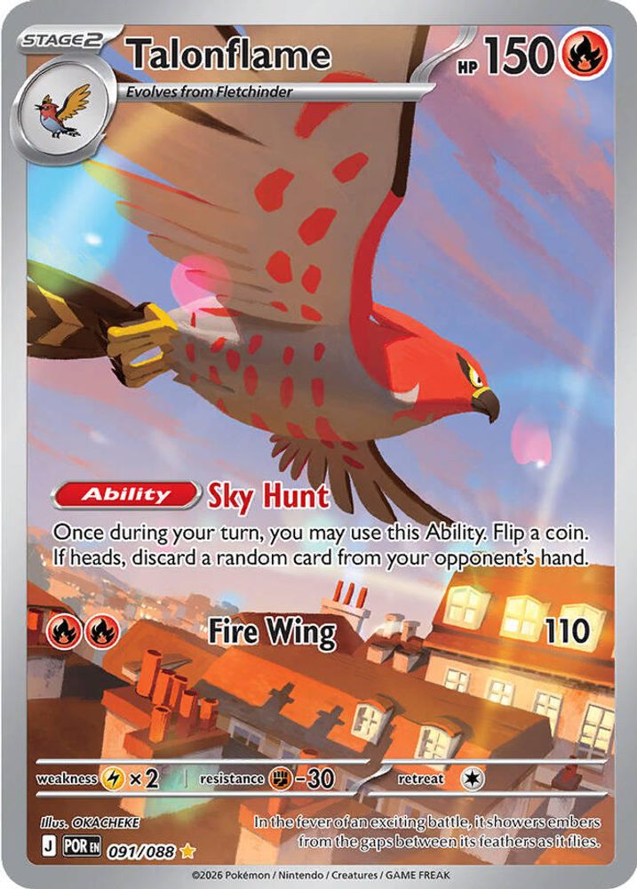 Talonflame 091/088 Holo Illustration Rare Perfect Order Pokemon NM