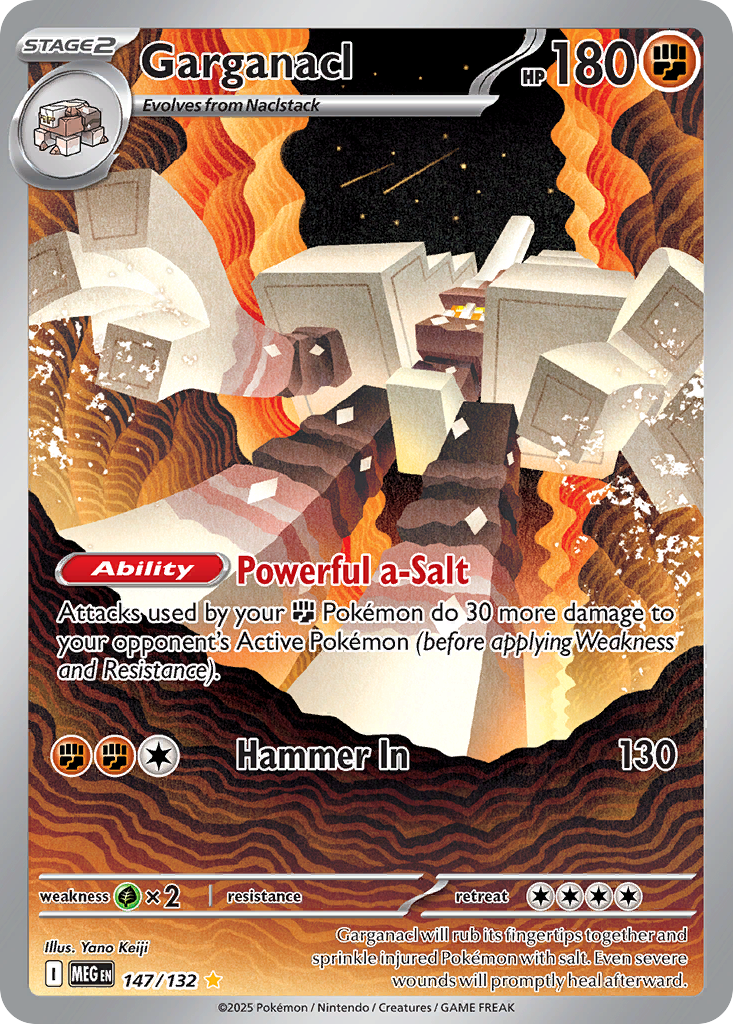 Garganacl 147/132 Illustration Rare Mega Evolution Pokemon Near Mint