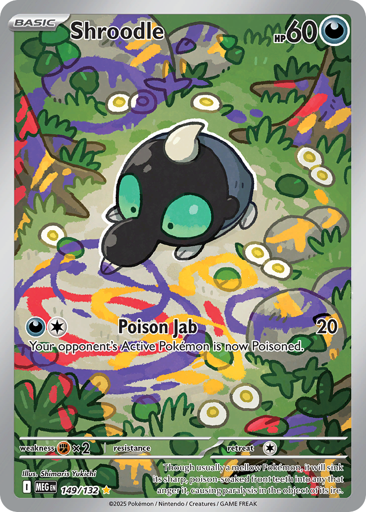 Shroodle 149/132 Illustration Rare Mega Evolution Pokemon Near Mint