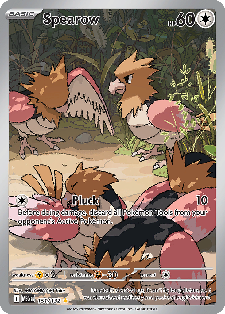 Spearow 151/132 Illustration Rare Mega Evolution Pokemon Near Mint