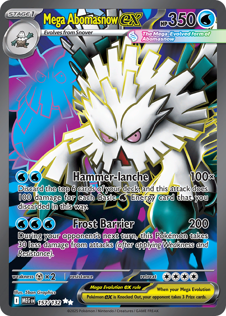 Mega Abomasnow ex 157/132 Ultra Rare Mega Evolution Pokemon Near Mint