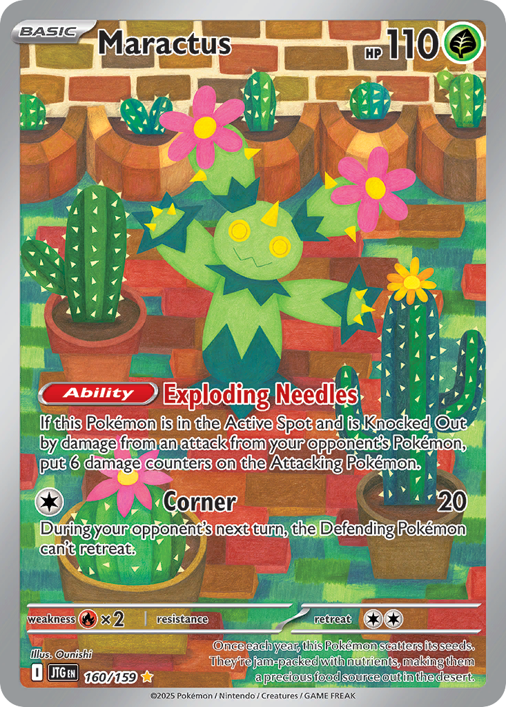Maractus 160/159 Illustration Rare Journey Together Pokemon Near Mint