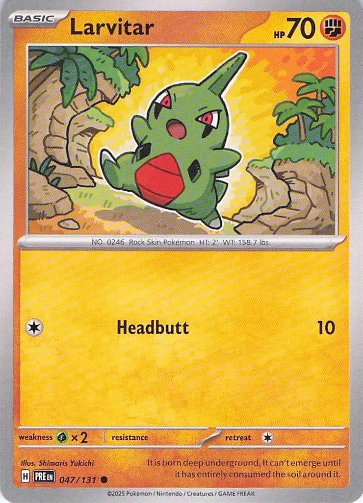 Pokemon TCG - Larvitar 047/131 Prismatic Evolutions NM