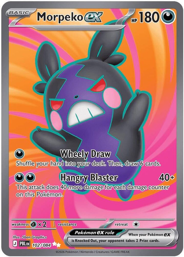 Morpeko ex 102/084 Ultra Rare Pitch Black Pokemon Holo NM