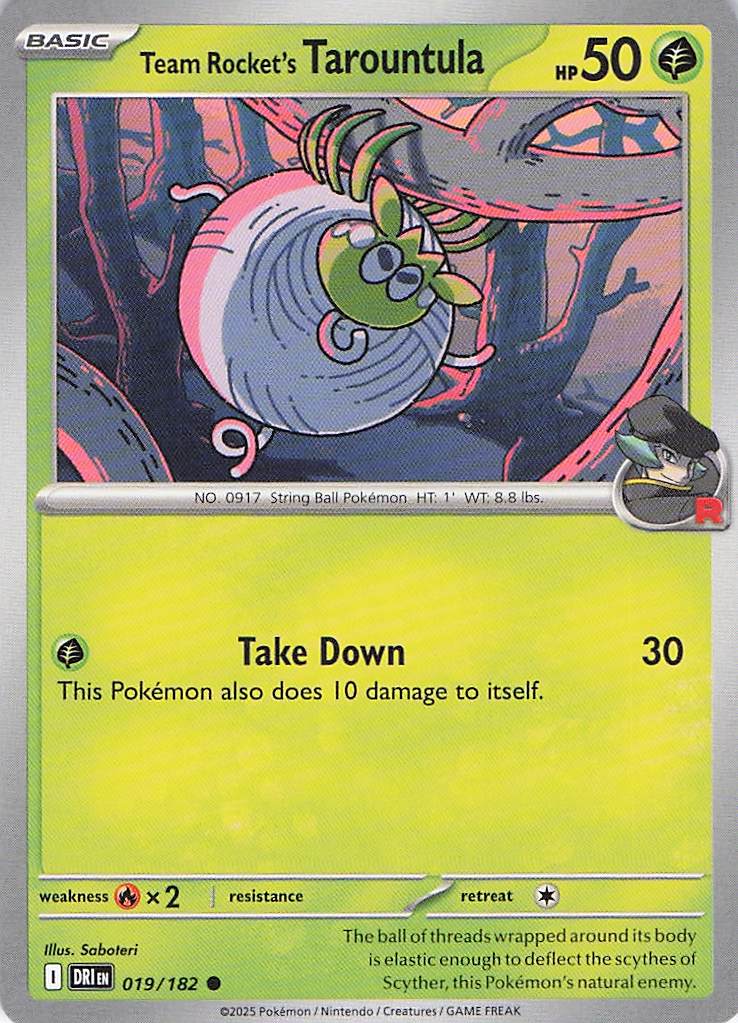 Pokemon TCG - Team Rocket's Tarountula 019/182 Destined Rivals NM