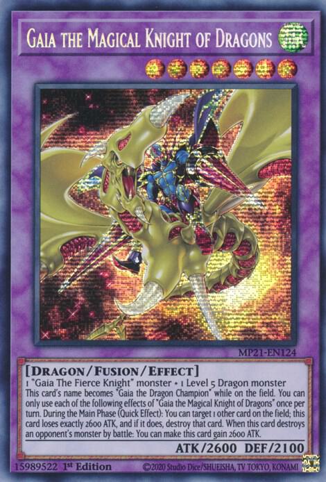Gaia the Magical Knight of Dragons MP21-EN124 Prismatic Secret Rare NM