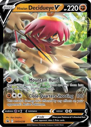 Hisuian Decidueye V SWSH238 Holo Promo Sword & Shield Promo Pokemon Near Mint