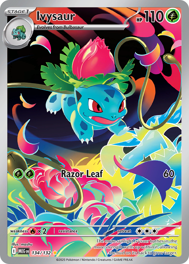 Ivysaur 134/132 Illustration Rare Mega Evolution Pokemon Holo NM