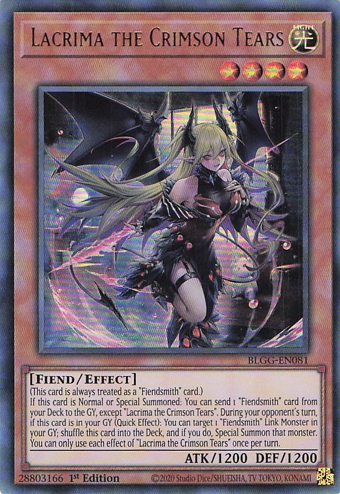 Lacrima the Crimson Tears BLGG-EN081 Yu-Gi-Oh 1st Edition NM