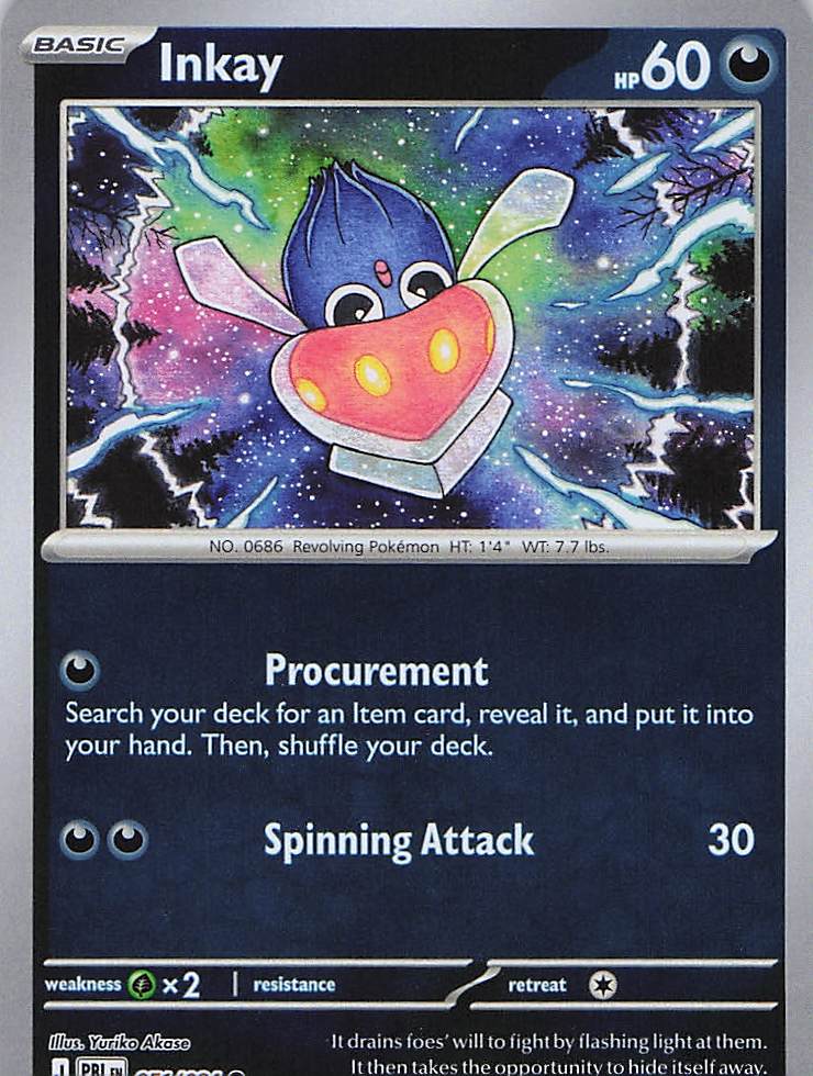 Pokemon TCG - Inkay 051/084 Pitch Black Reverse Holo NM