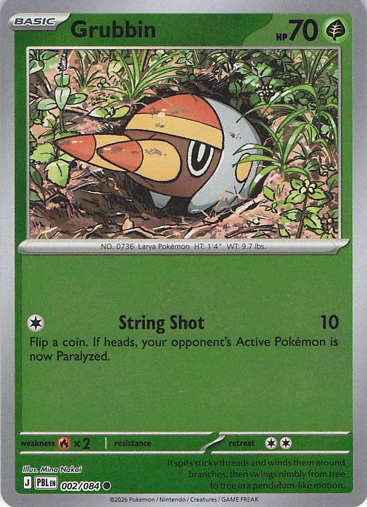 Pokemon TCG - Grubbin 002/084 Pitch Black Reverse Holo NM