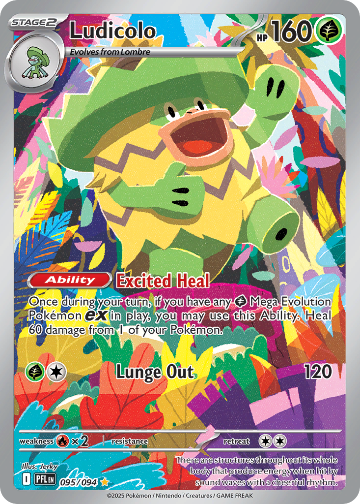 Ludicolo 095/094 Illustration Rare Phantasmal Flames Pokemon NM
