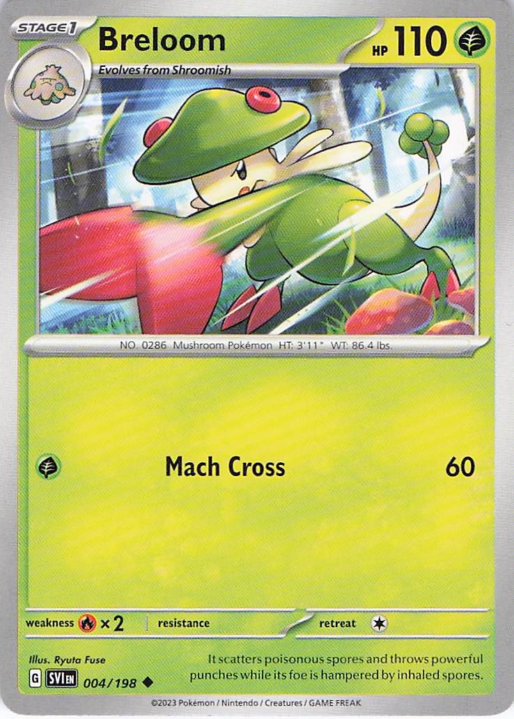 Pokemon TCG - Breloom 004/198 Scarlet & Violet NM