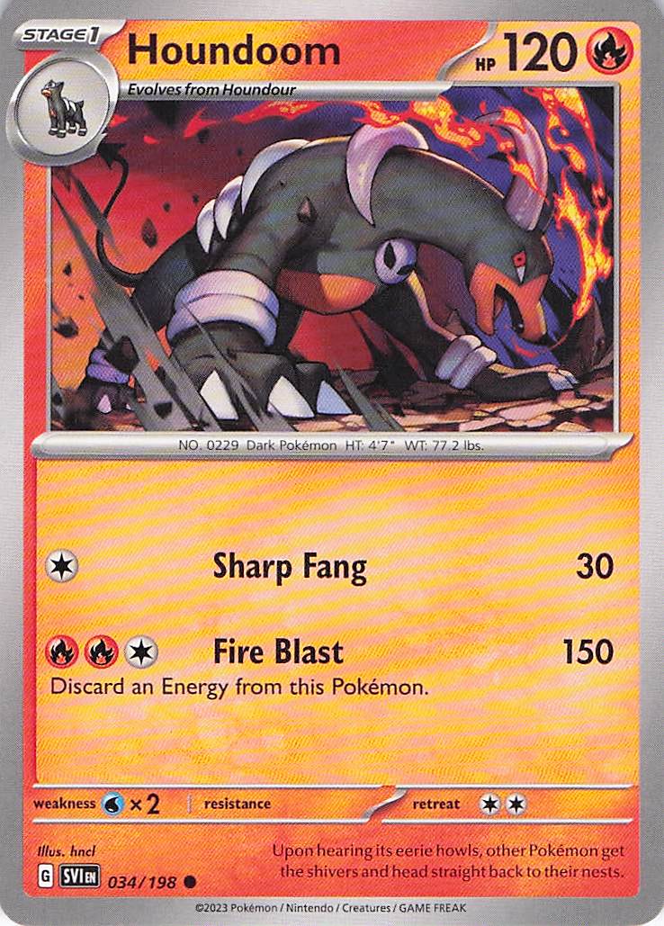 Pokemon TCG - Houndoom 034/198 Scarlet & Violet NM