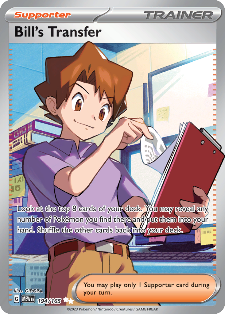Bill's Transfer 194/165 Ultra Rare 151 Pokemon Holo NM