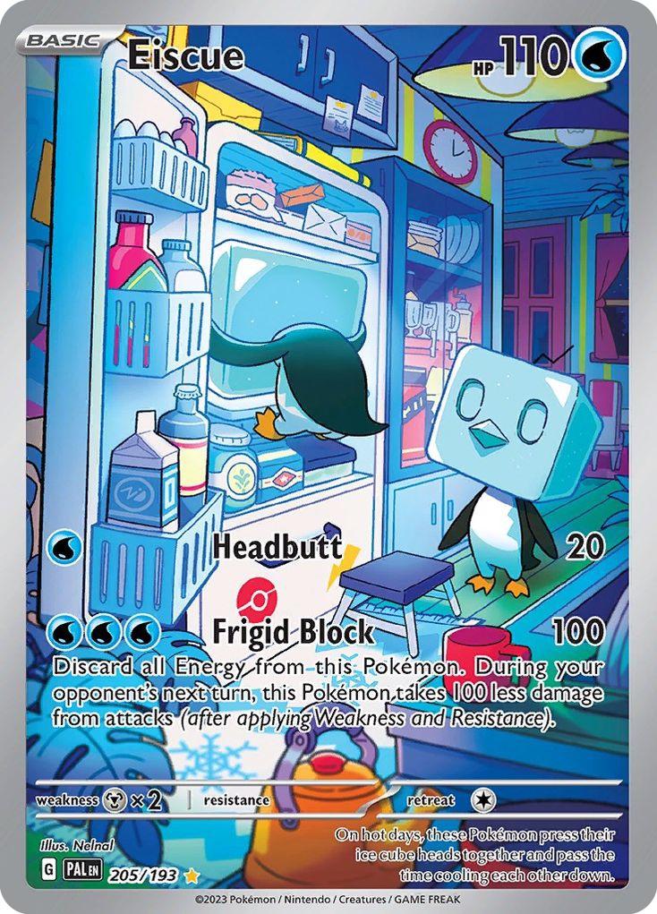 Eiscue 205/193 Illustration Rare Paldea Evolved Pokemon Near Mint