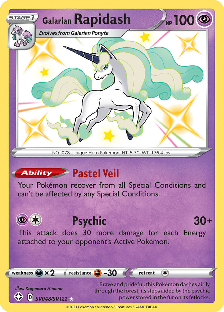 Galarian Rapidash SV048/SV122 Shining Fates Shiny Vault Pokemon NM