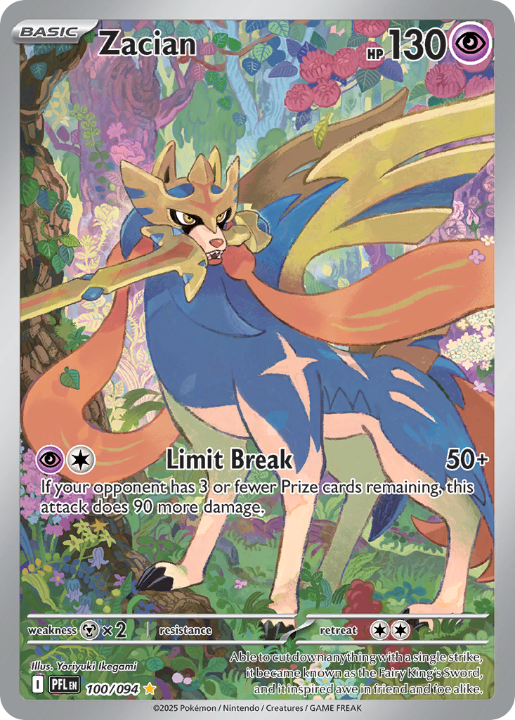 Zacian 100/094 Illustration Rare Phantasmal Flames Pokemon Holo NM