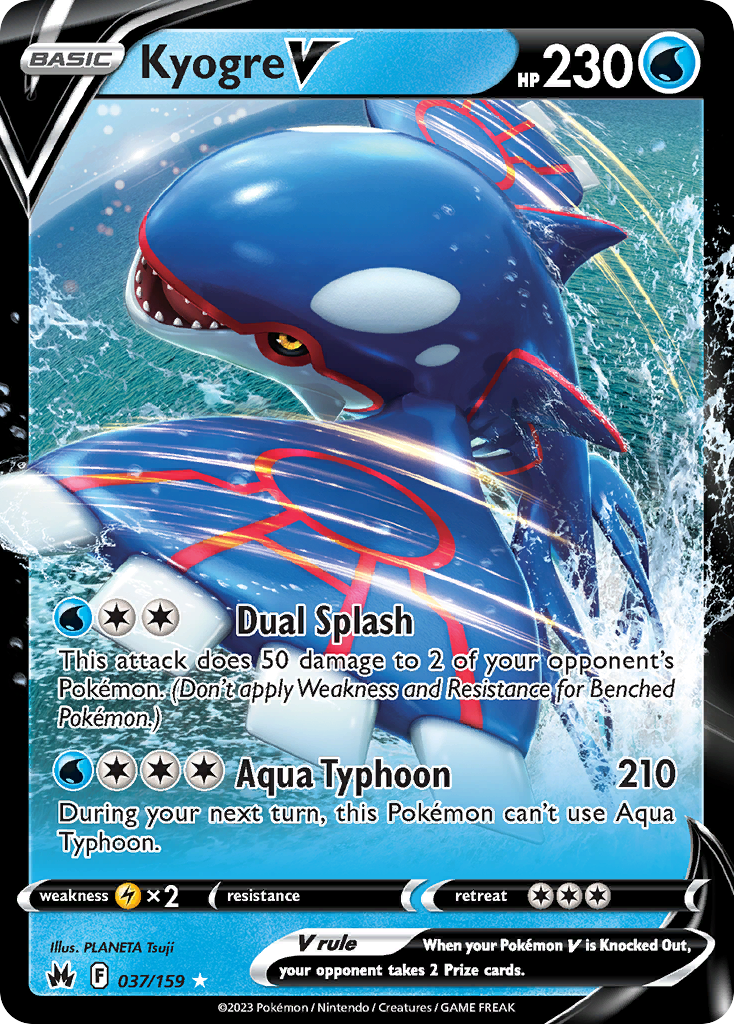 Kyogre V 037/159 Ultra Rare Crown Zenith Pokemon NM
