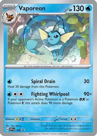 Vaporeon (Cosmos Holo) 168 Holo Promo Scarlet & Violet Promo Pokemon Near Mint