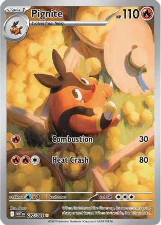 Pignite 097/086 Illustration Rare White Flare Pokemon Near Mint