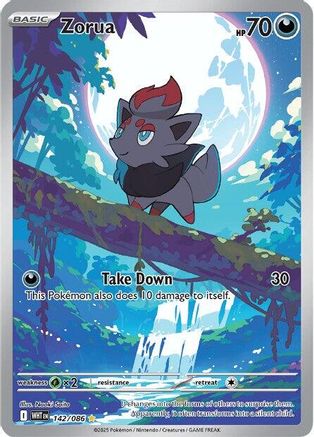 Zorua 142/086 Holo Illustration Rare White Flare Pokemon Near Mint