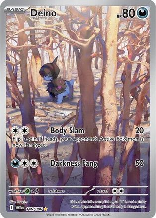 Deino 146/086 Holo Illustration Rare White Flare Pokemon Near Mint