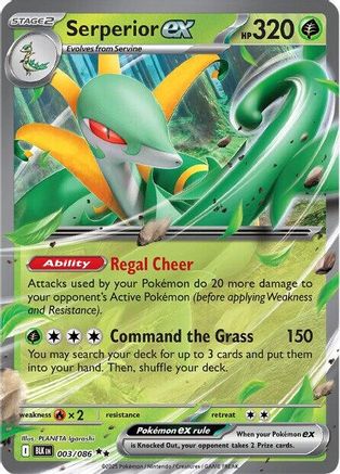 Serperior ex 003/086 Holo Double Rare Black Bolt Pokemon Near Mint