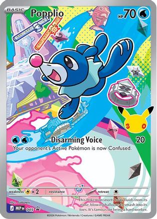 Popplio 045 Holo Promo ME: Mega Evolution Promo Pokemon Near Mint