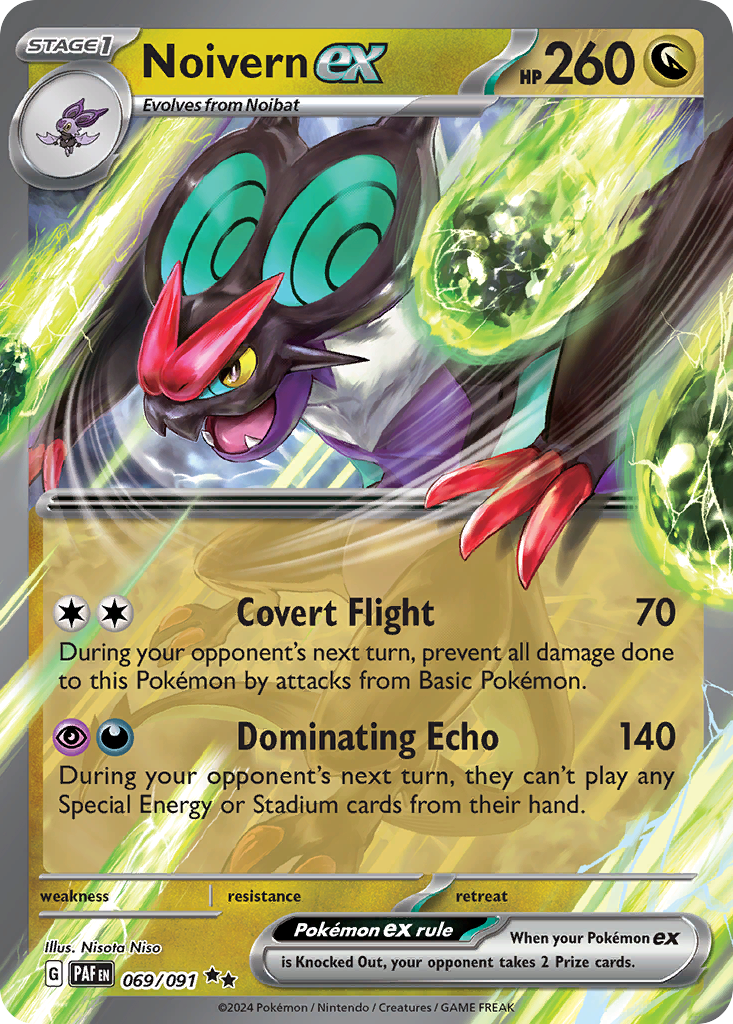 Noivern ex 069/091 Double Rare Paldean Fates Pokemon Near Mint