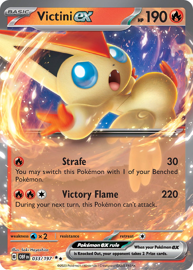 Victini ex 033/197 Double Rare Obsidian Flames Pokemon NM