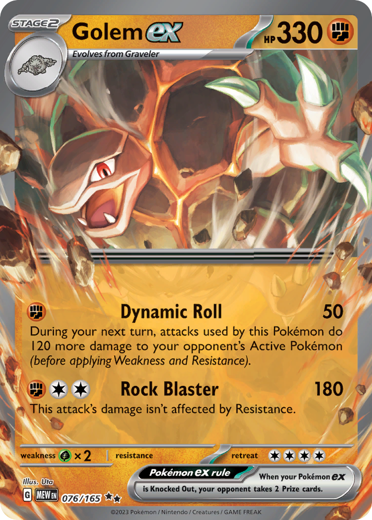 Golem ex 076/165 Double Rare 151 Pokemon Near Mint
