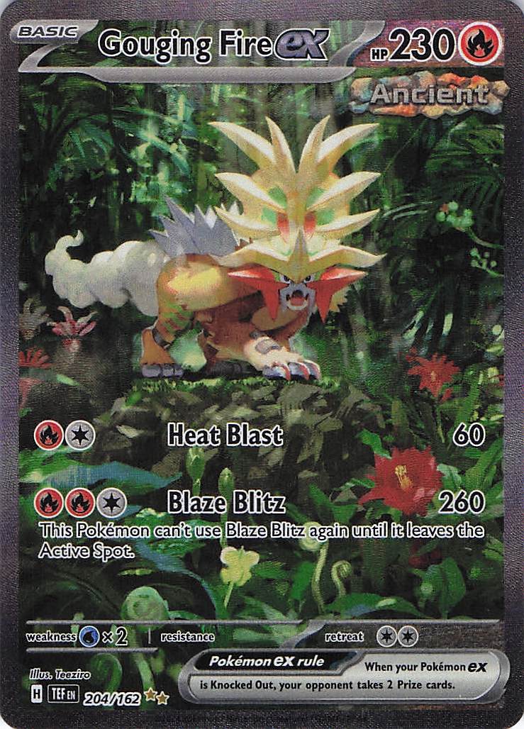 Gouging Fire ex 204/162 Temporal Forces Pokemon NM