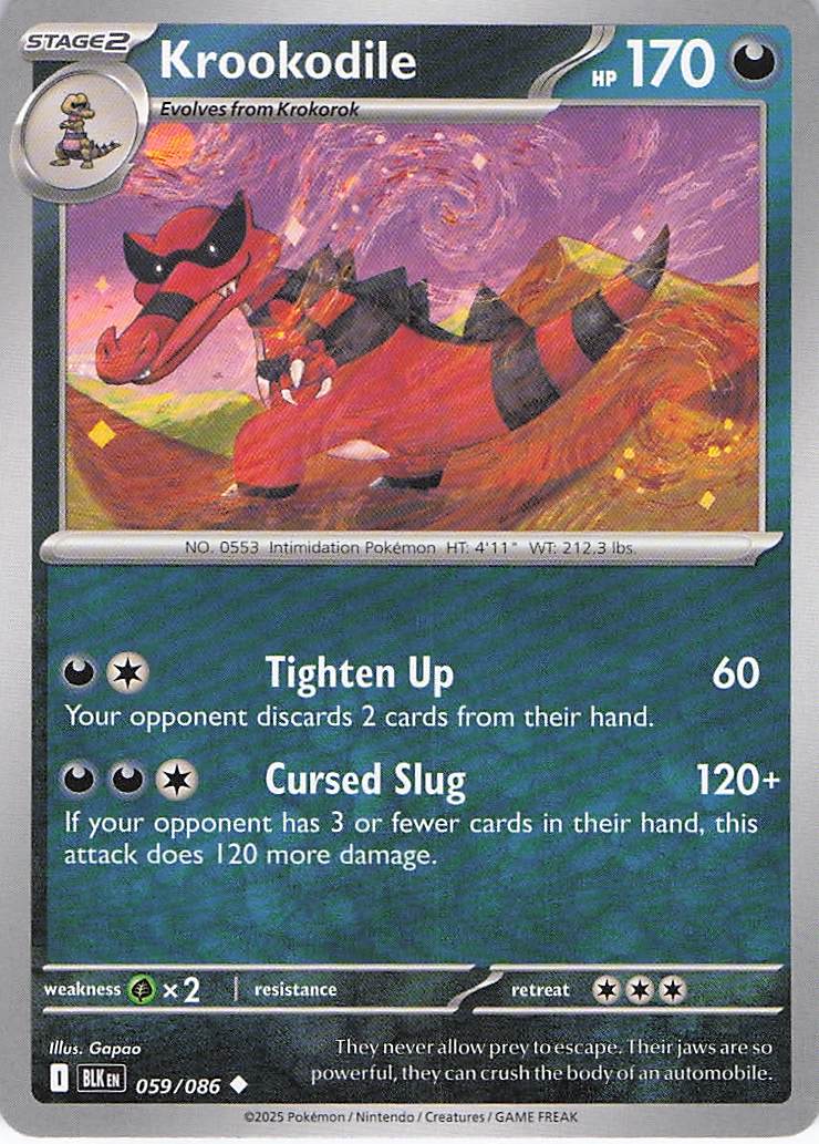 Pokemon TCG - Krookodile 059/086 Black Bolt NM