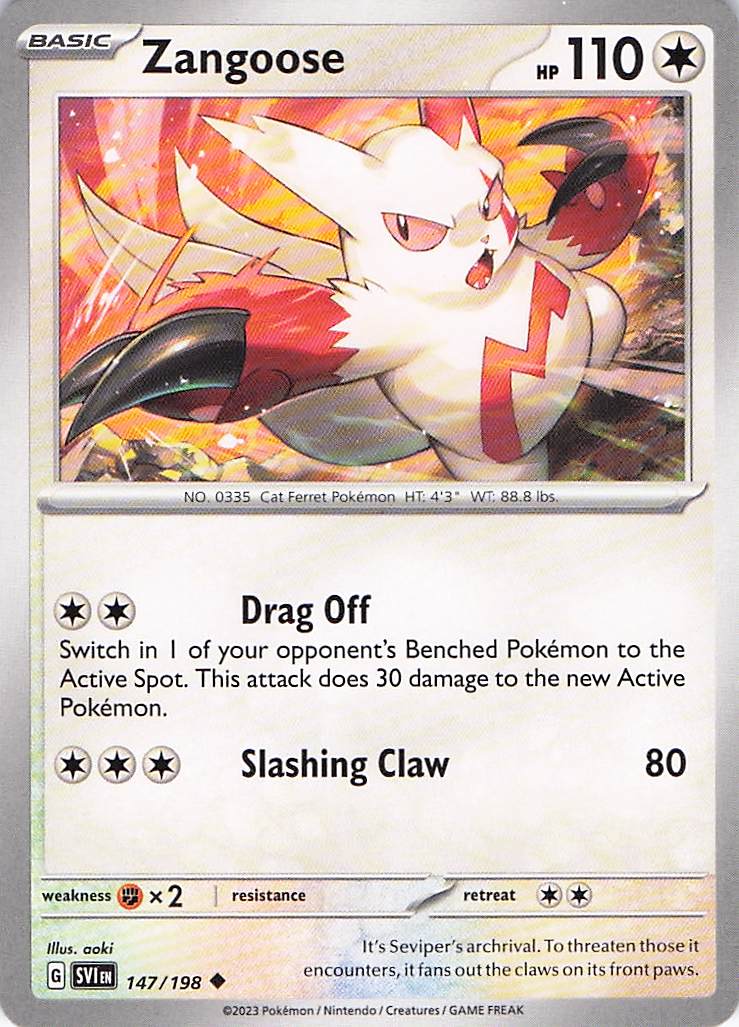 Pokemon TCG - Zangoose 147/198 Scarlet & Violet NM