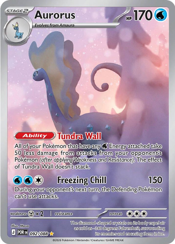 Aurorus 092/088 Holo Illustration Rare Perfect Order Pokemon NM