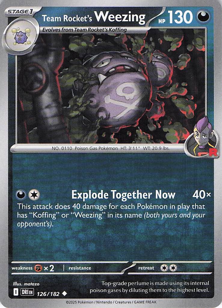 Pokemon TCG - Team Rocket's Weezing 126/182 Destined Rivals NM