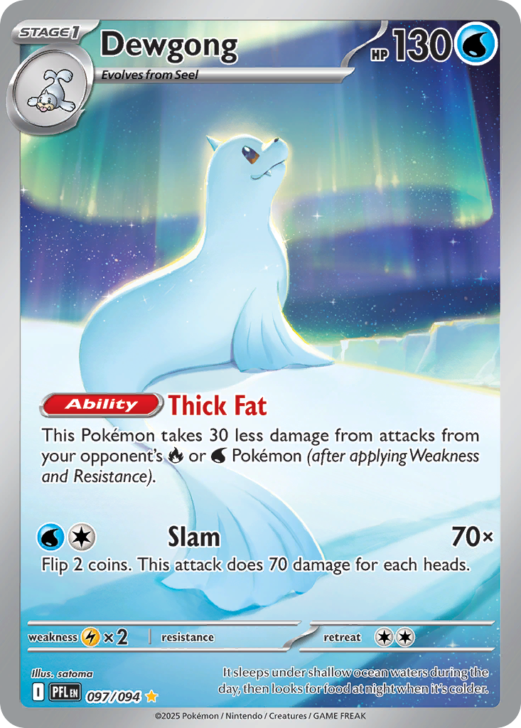 Dewgong 097/094 Illustration Rare Phantasmal Flames Pokemon Near Mint