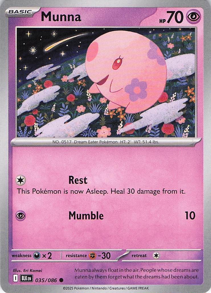 Pokemon TCG - Munna 035/086 Black Bolt NM