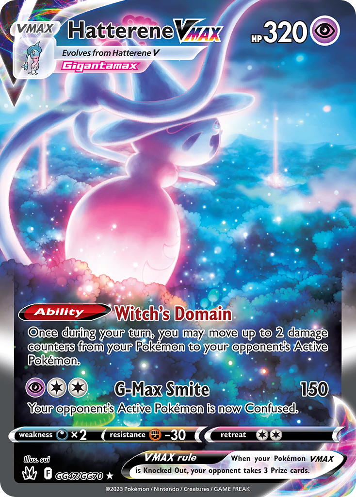Hatterene VMAX GG47/GG70 Holo VMAX Rare Crown Zenith Galarian Gallery Pokemon NM