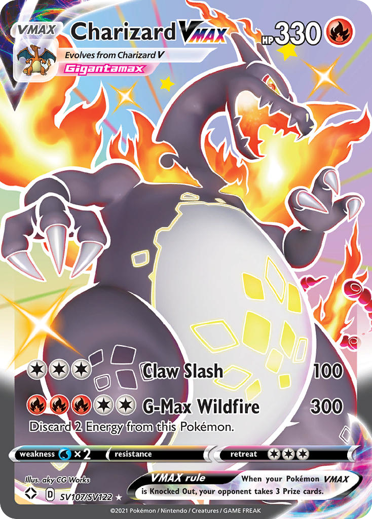 Charizard VMAX SV107/SV122 Holo VMAX Rare Shining Fates Shiny Vault Pokemon NM