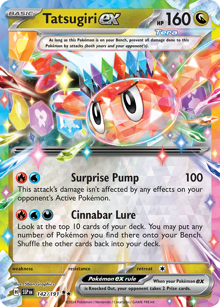 Tatsugiri ex 142/191 Double Rare Surging Sparks Pokemon NM