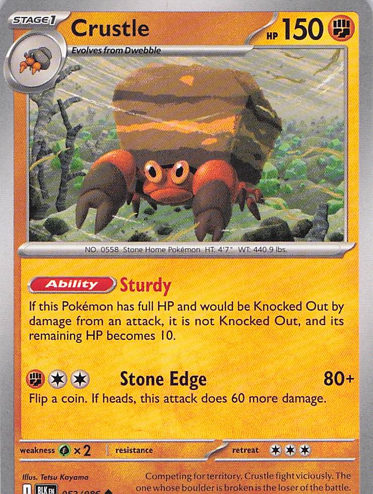 Pokemon TCG - Crustle 052/086 Black Bolt NM