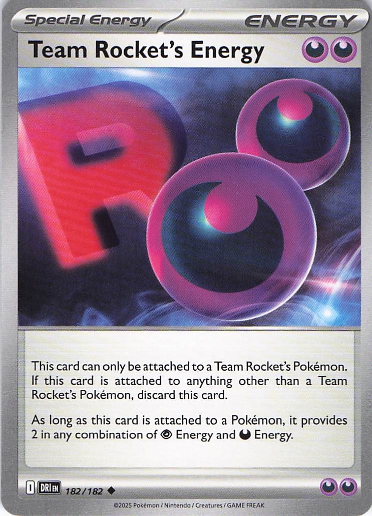 Pokemon TCG - Team Rocket's Energy 182/182 Destined Rivals NM