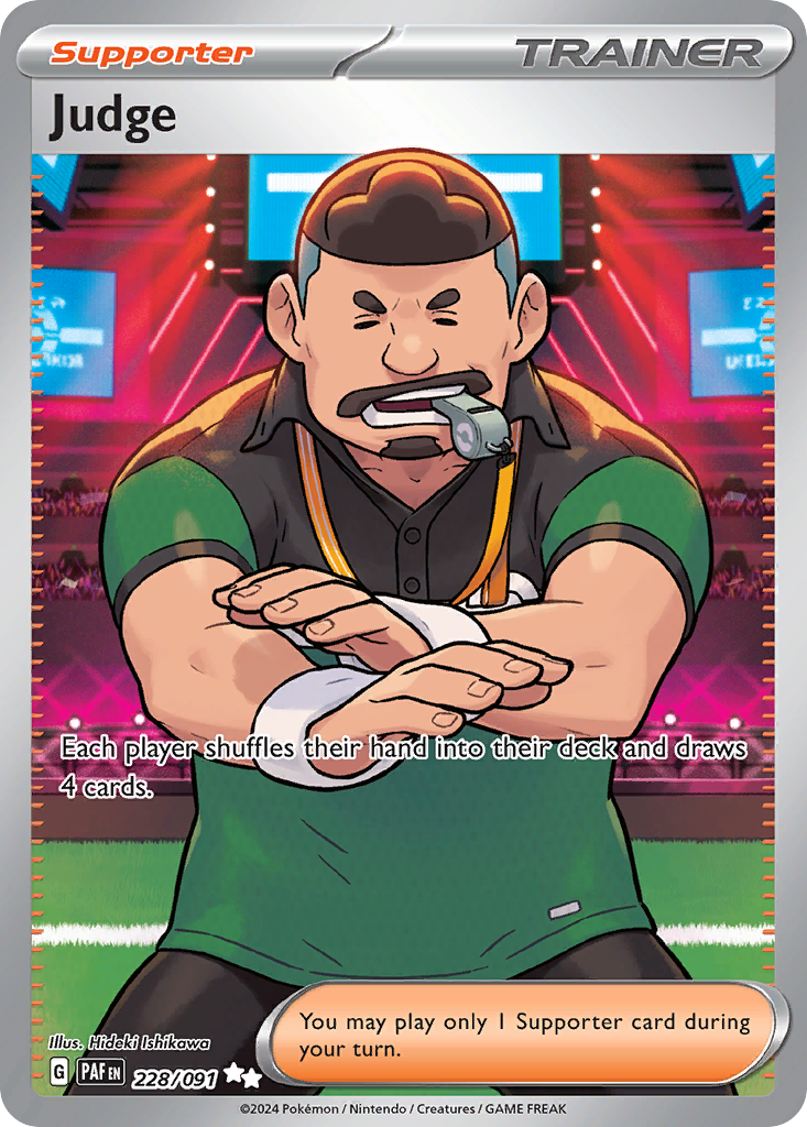 Judge 228/091 Ultra Rare Paldean Fates Pokemon Holo NM